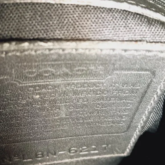 Vintage Coach Large Tote Bag 6217 - Black Neoprene with Leather Trim - Picture 8 of 9